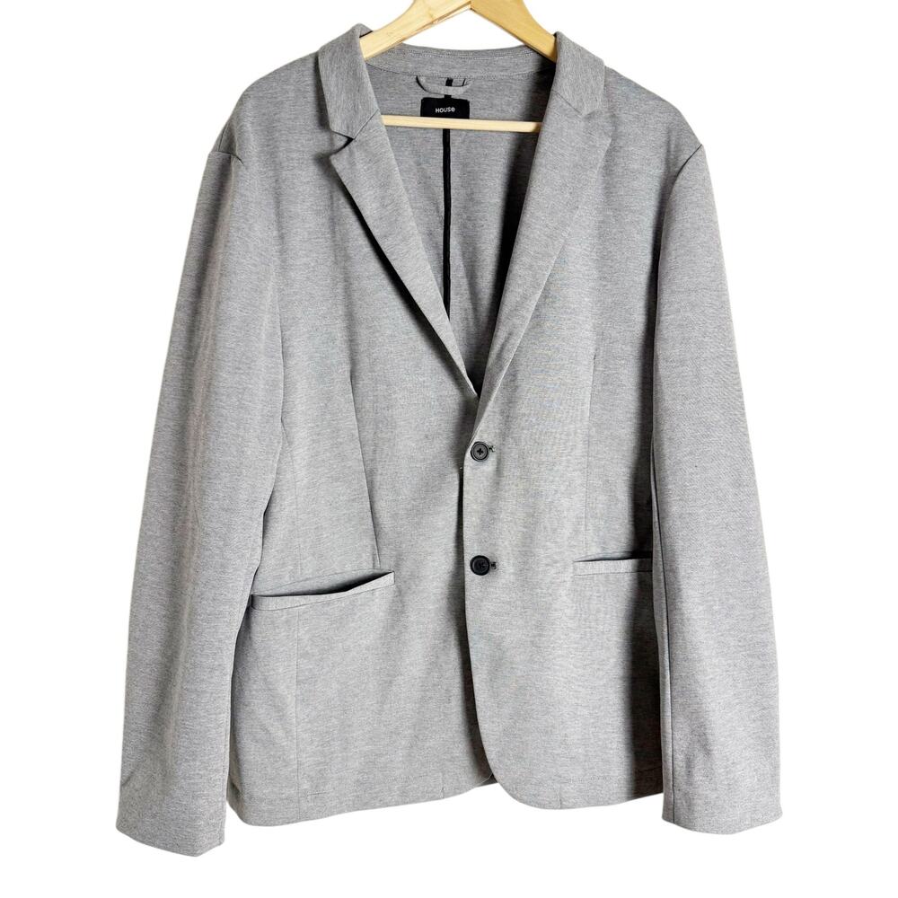 House Heather Gray Two Button Knit Blazer Jacket Size XL